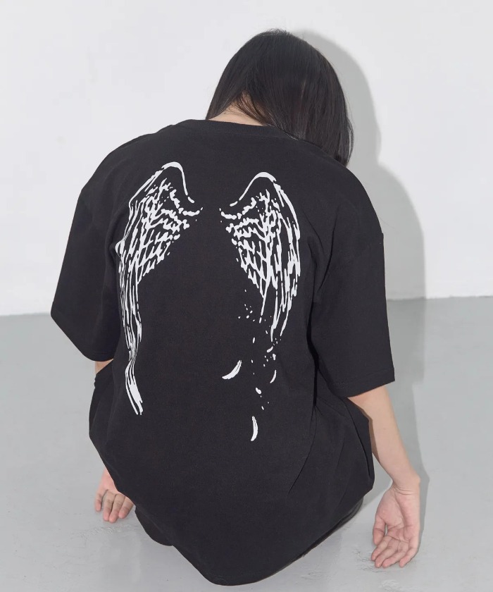 REBIRTH OF HEAVEN CROP TEE (BLACK) F25QB135 | ファッション
