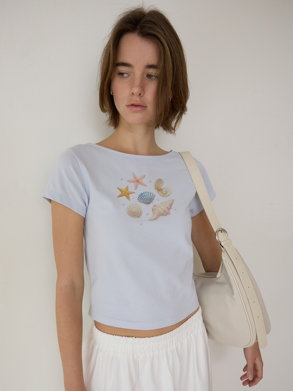 A PEARL SHELL TEE_LIGHT BLUE