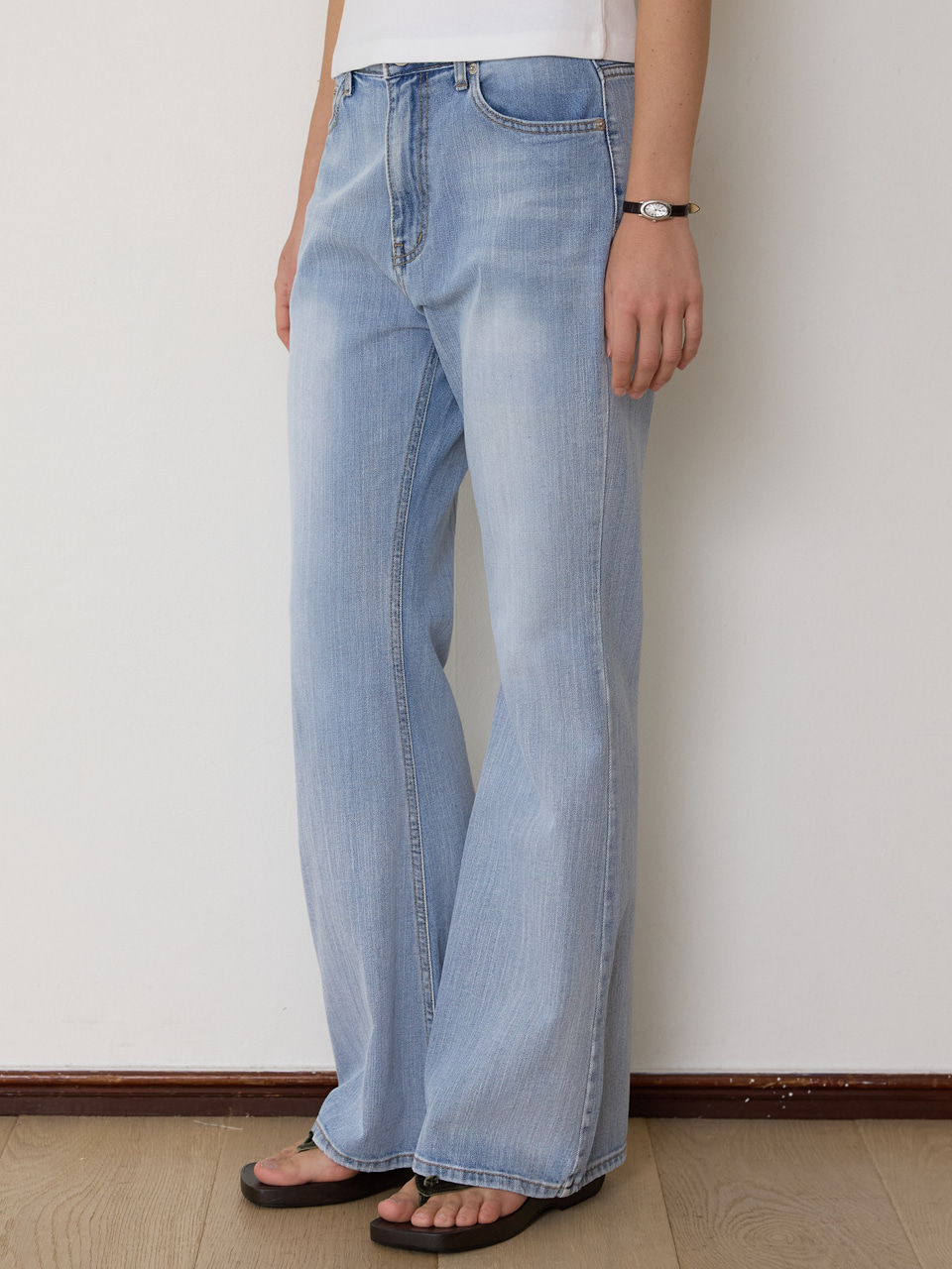 A SLUB WASHING BOOTS-CUT JEANS_LIGHT INDIGO