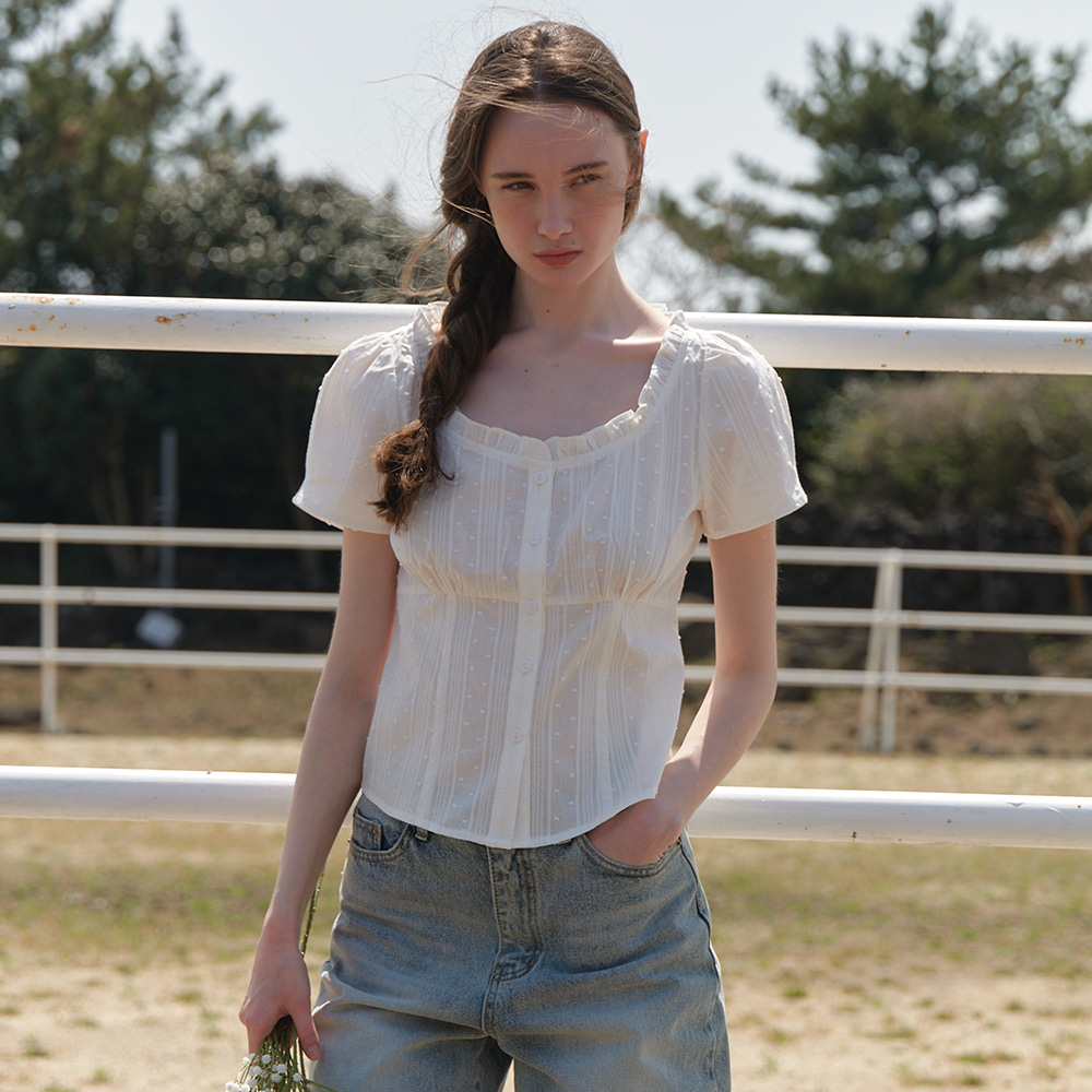 A V NECK FRILL BLOUSE_WHITE | ファッション通販サイト NUGU