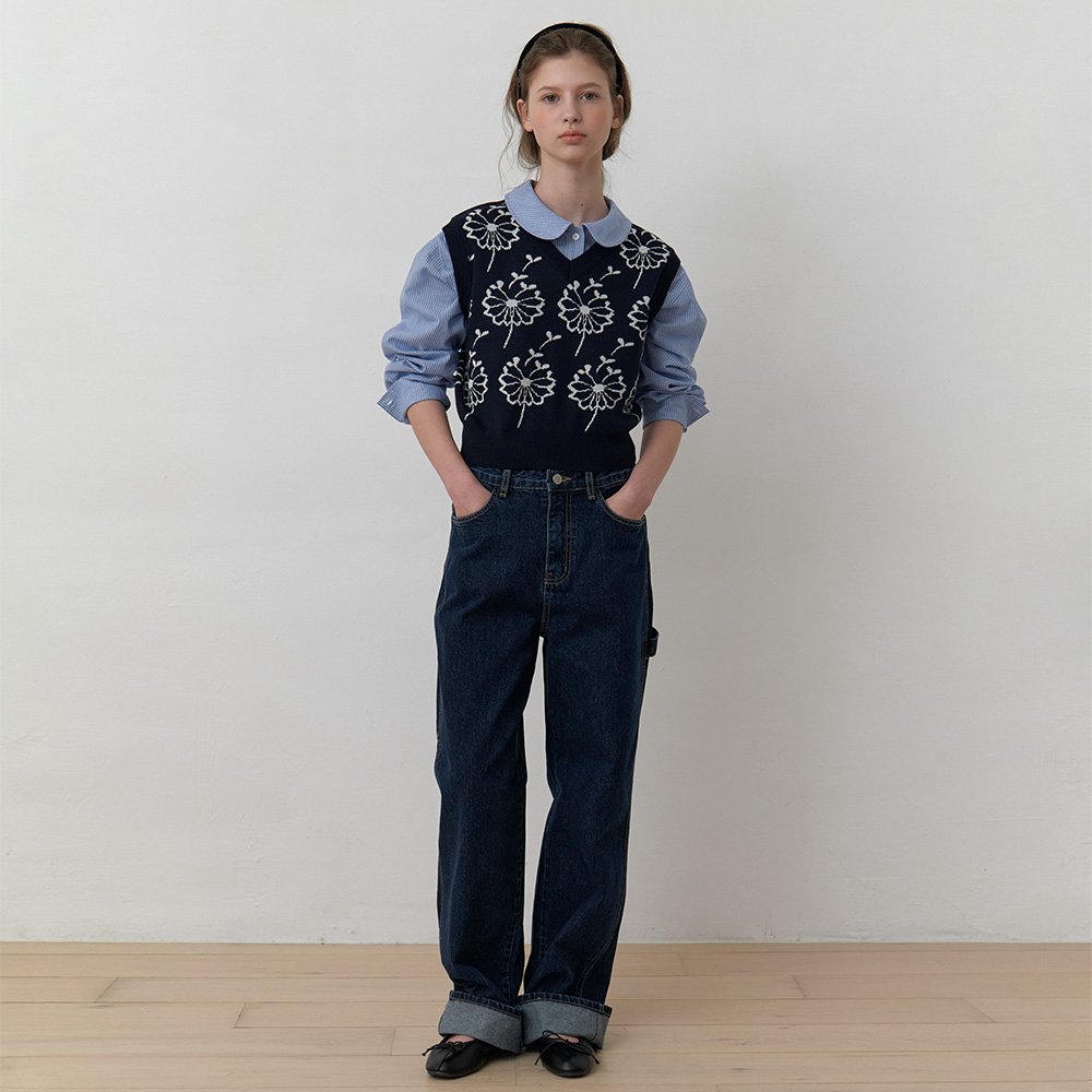 [Influencer pick] A WIDE DENIM CARPENTER PANTS_DARK INDIGO