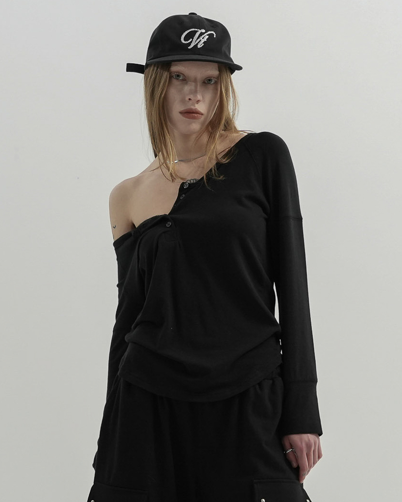 Soft Henley Shirt (BLACK)