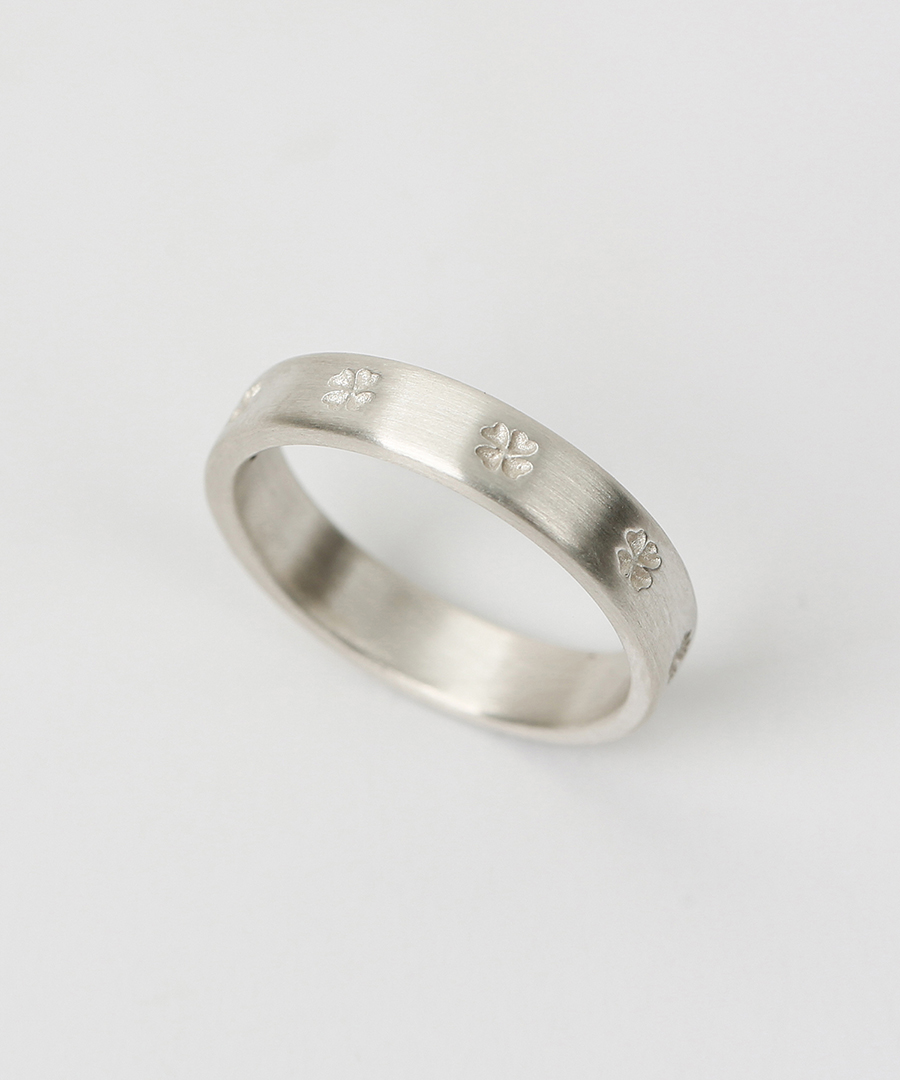 新品 925シルバー Ring BK Clover simple rail ring BK (925 silver) | ファッション通販