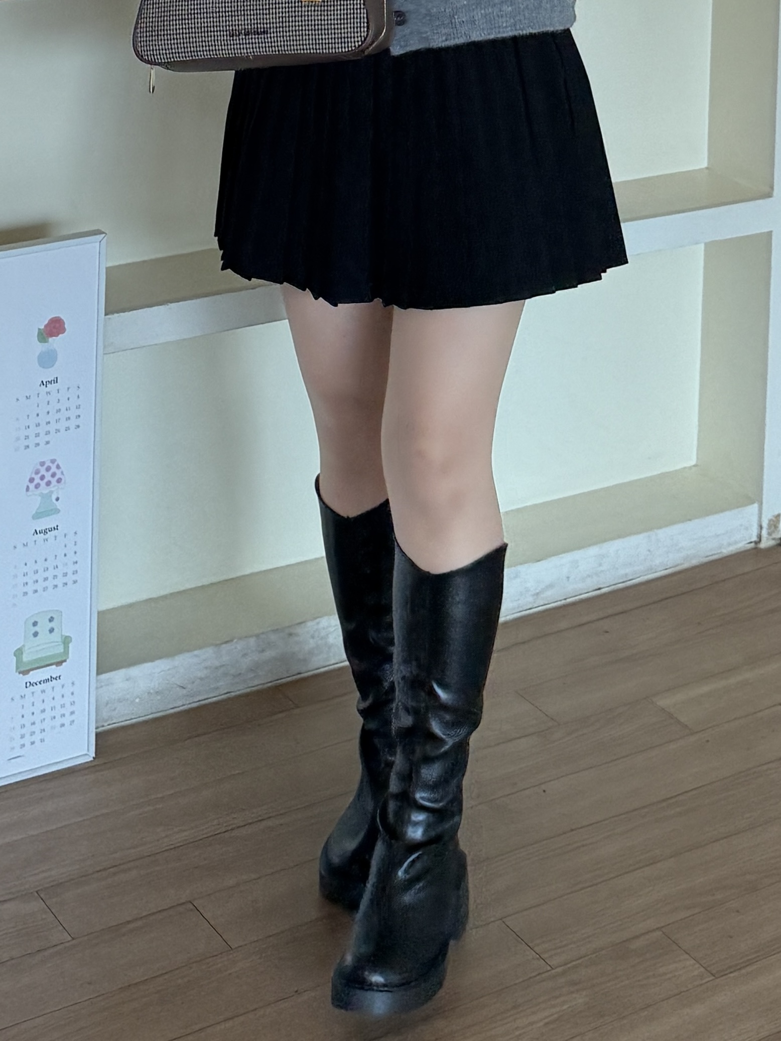 keyuu　マーブル ウレタン巻タイプヌード6枚組の3 シンプルブラックロングブーツ | ファッション通販サイト NUGU