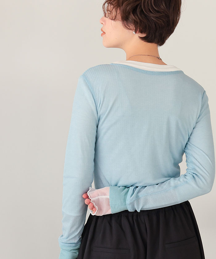 シアーテレコヘンリーネックトップス | ファッション通販サイト NUGU