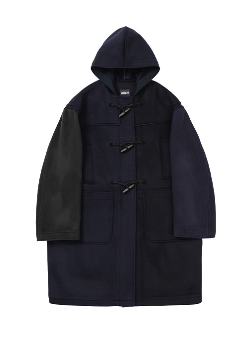 Oversized Wool Mixed Duffle Coat [NAVY]