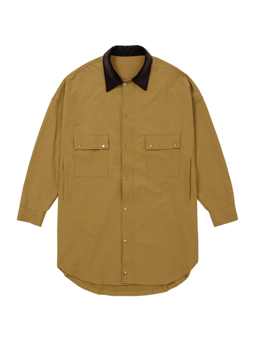 Oversized Wax Shirt Jacket [CAMEL]