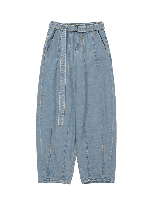 Oversized Washed Denim Pants [SKY BLUE]