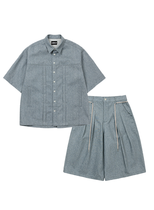 [SET] Recycled Denim Trucker Set-Up [SKY BLUE]
