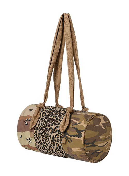 Pattern Mixed Duffle Bag [CAMEL]