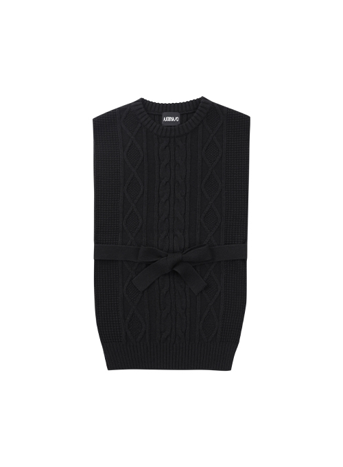 Strap Knit Vest [BLACK]