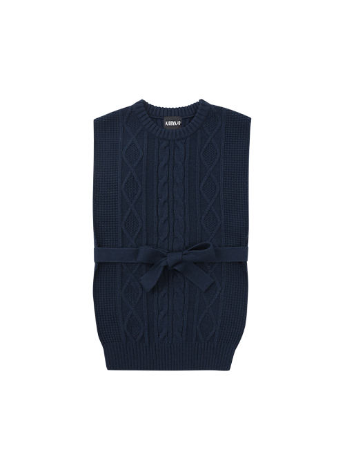 Strap Knit Vest [NAVY]