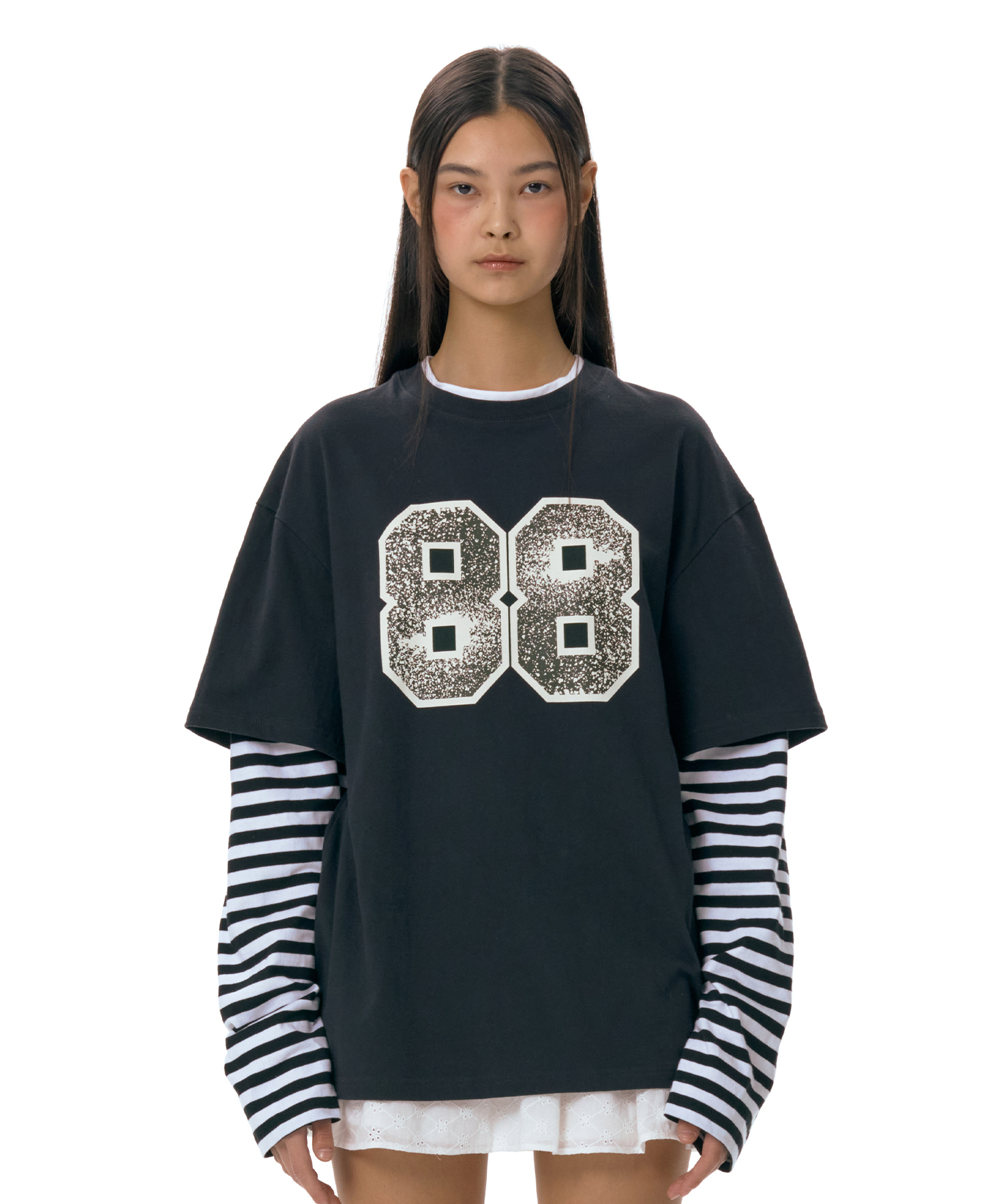 STRIPE LAYERED LS TEE CHARCOAL | ファッション通販サイト NUGU
