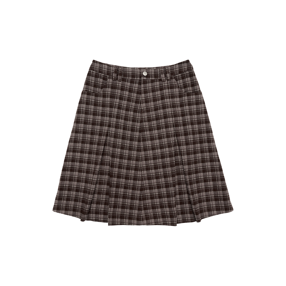 WOMEN CHECK PLEATED MINI SKIRT - BR | ファッション通販サイト NUGU