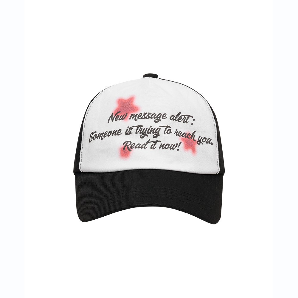 TWO TONE LETTERING BALL CAP BLACK