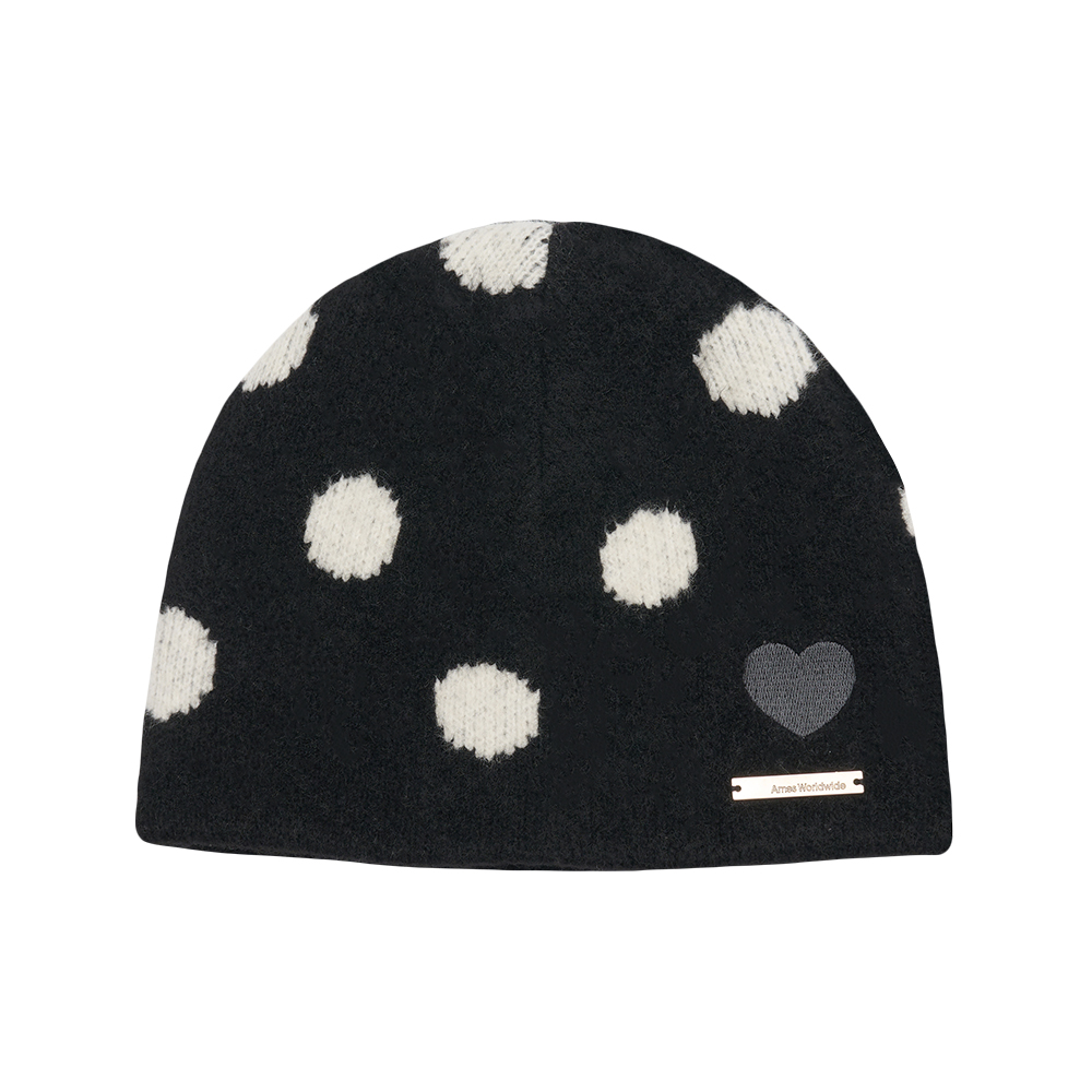 MOHAIR PATTERN BEANIE BLACK