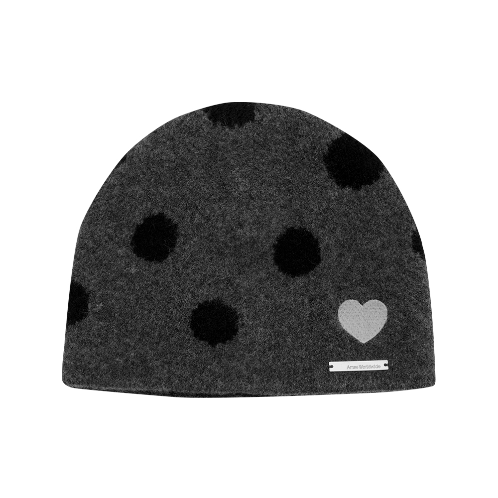 MOHAIR PATTERN BEANIE CHARCOAL
