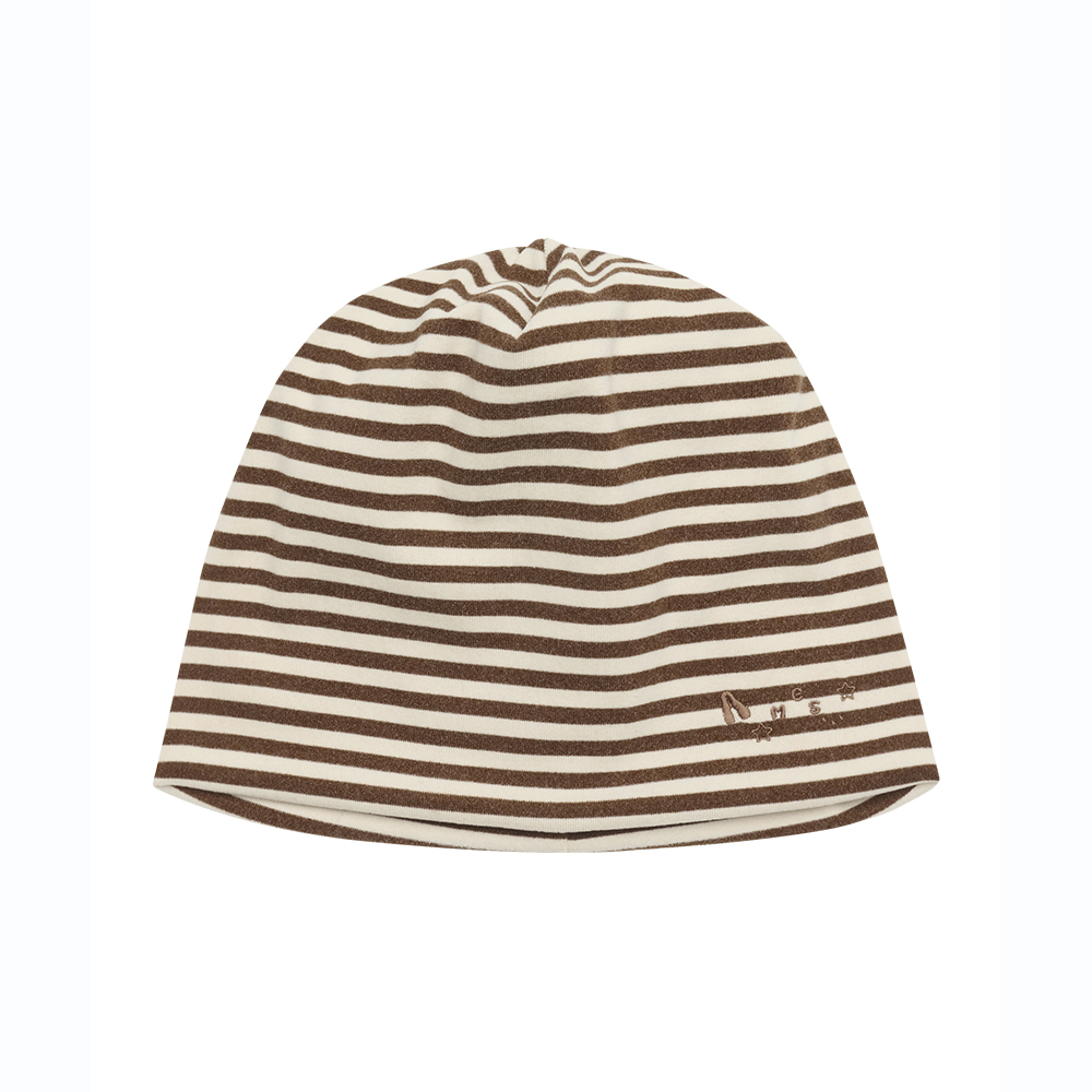 JERSEY STRIPE BEANIE BROWN