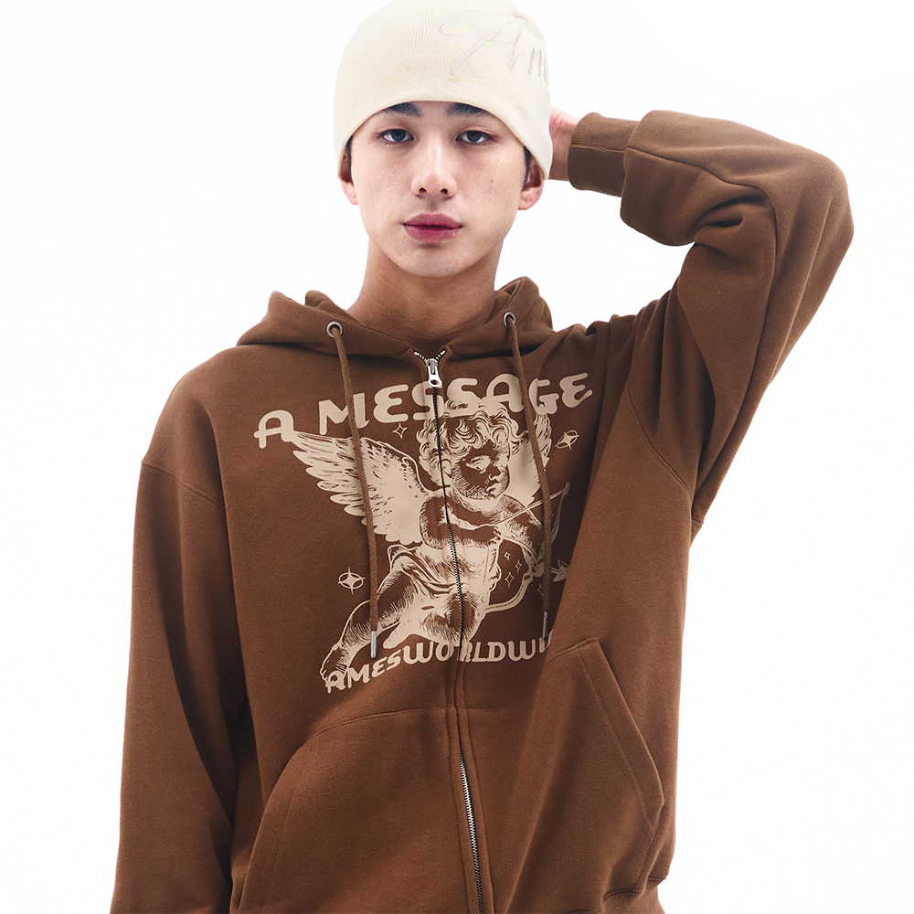 BABY ANGEL HOODIE ZIP UP BROWN | ファッション通販サイト NUGU