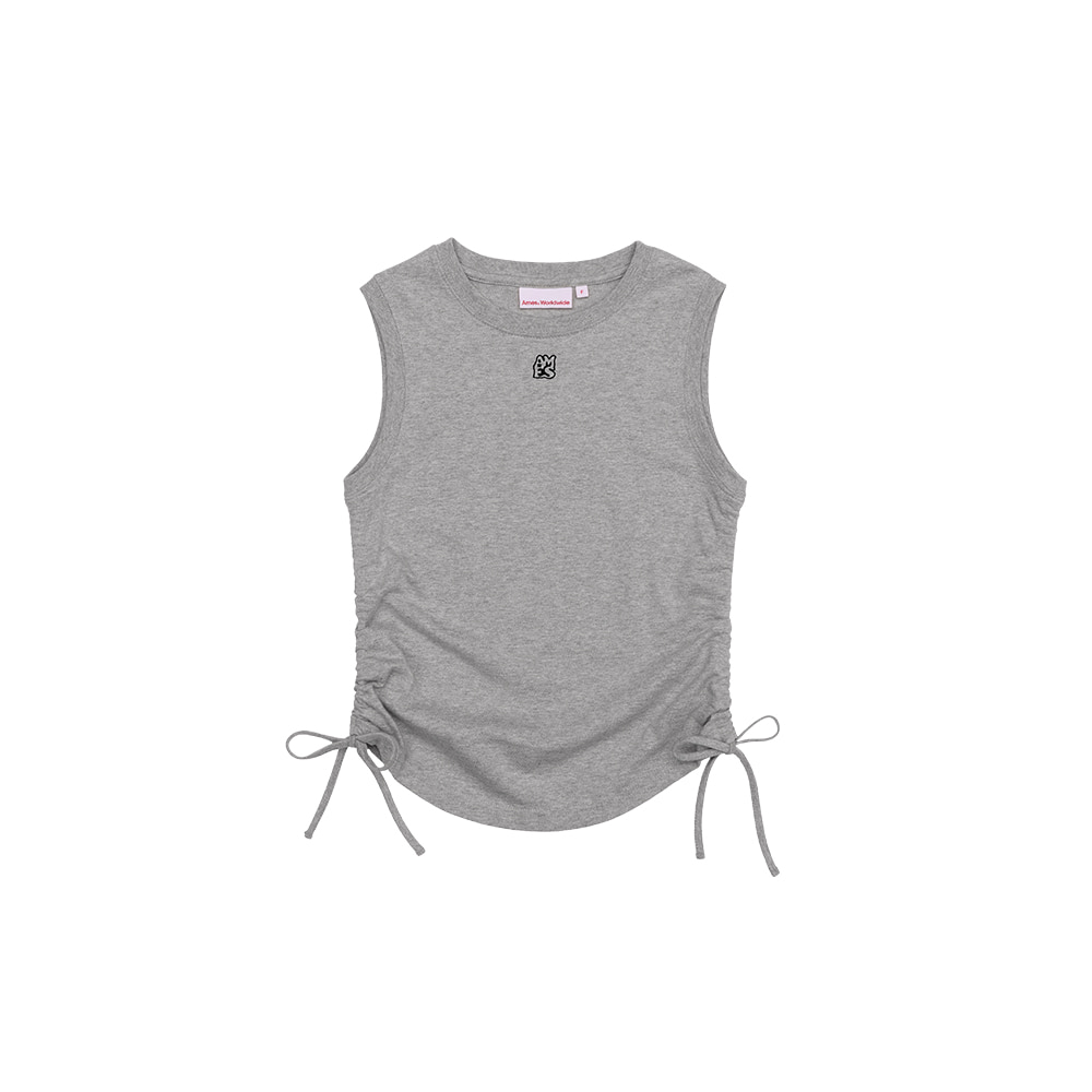 BASIC SMALL LOGO SLEEVELESS TEE GREY