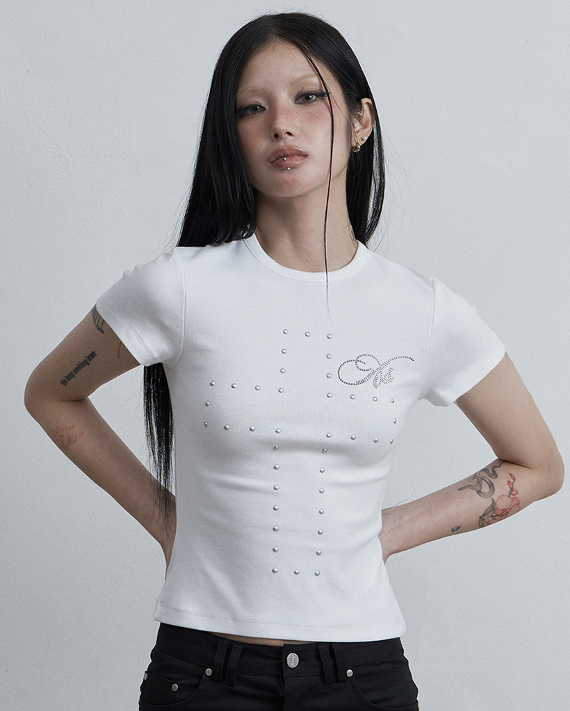 Cross Hotfix T-Shirts White | ファッション通販サイト NUGU