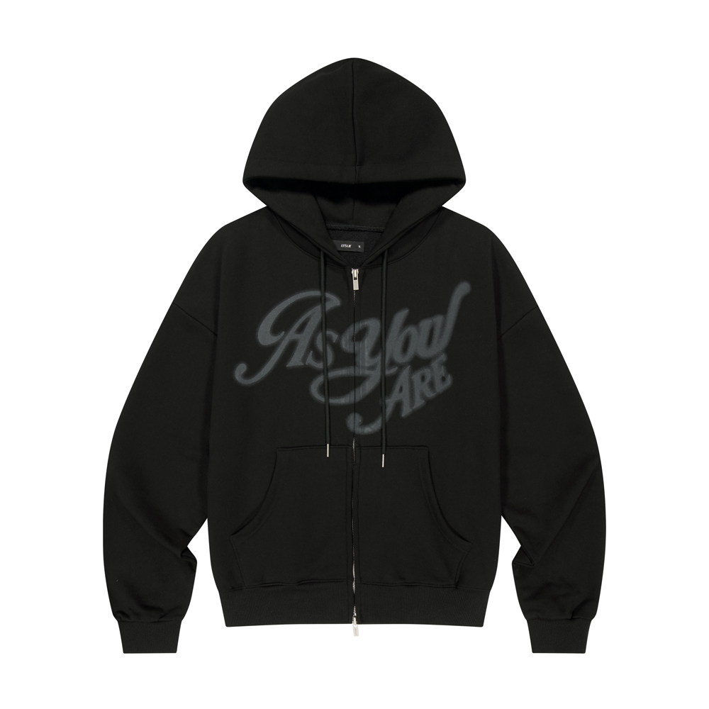 AYA BIG LOGO HOOD ZIP-UP BLACK