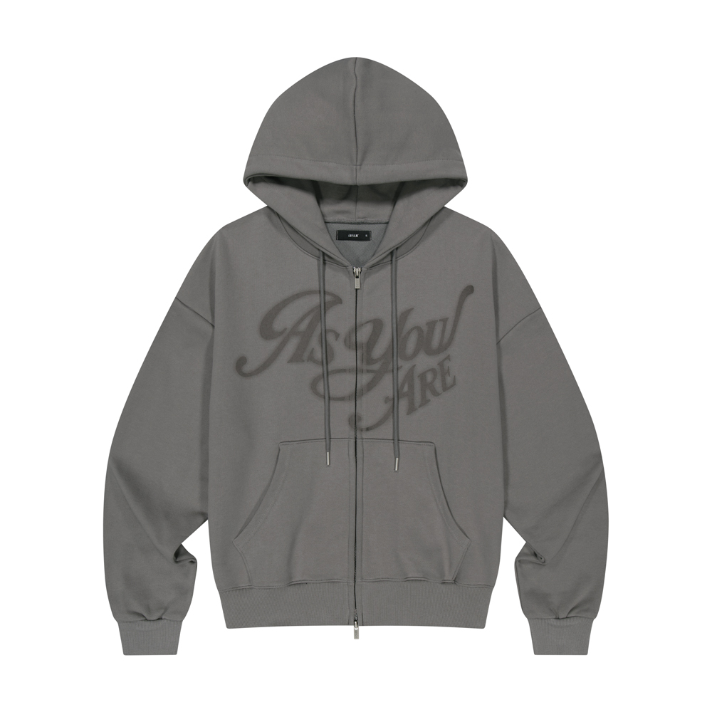 AYA BIG LOGO HOOD ZIP-UP DARK GREY