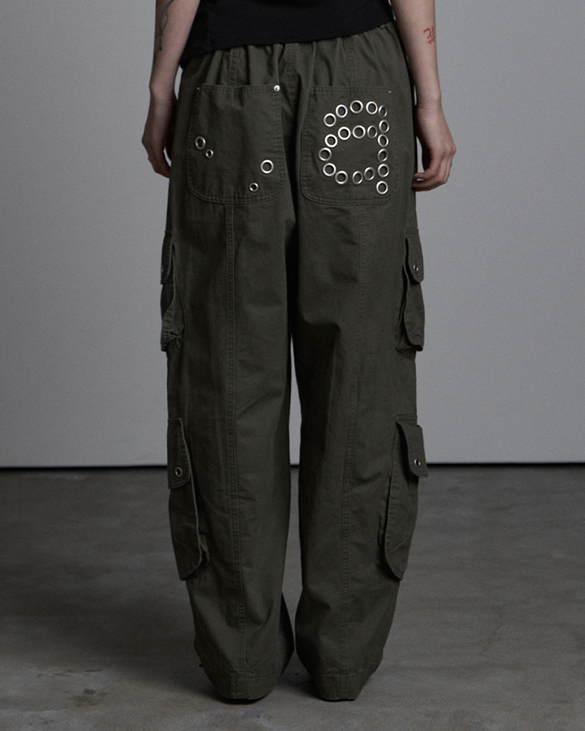UTILITY POCKET COTTON PANTS KHAKI