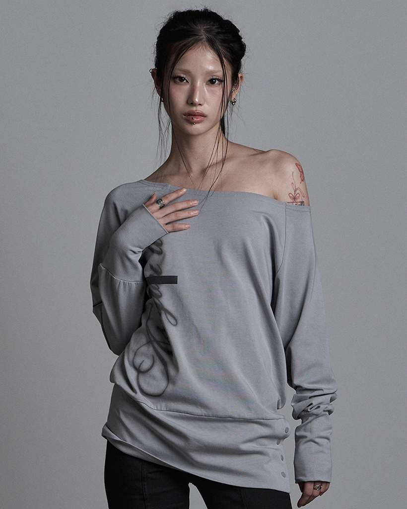 CROSS UNDER SNAP LONG SLEEVE GREY