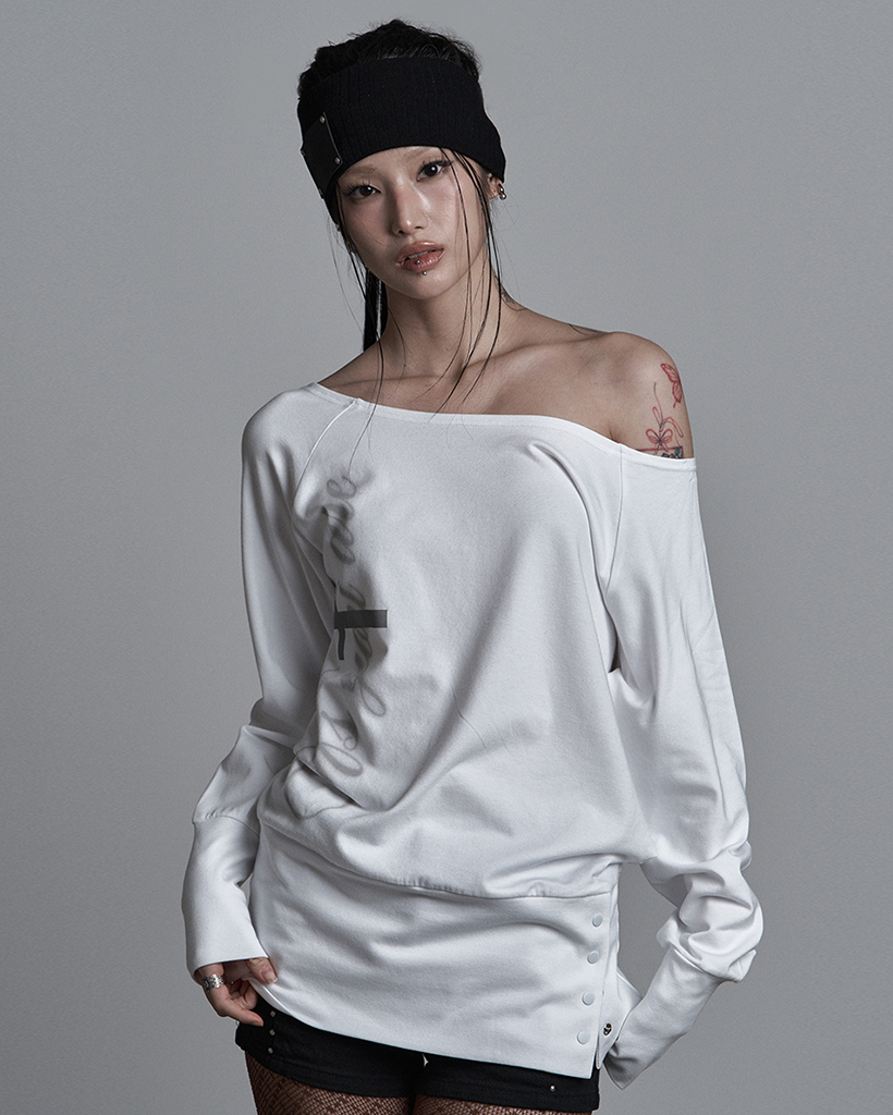 CROSS UNDER SNAP LONG SLEEVE WHITE