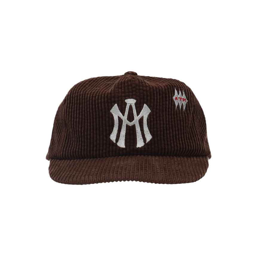 ATM LOGO CORDUROY BALL CAP 브라운 전면.png