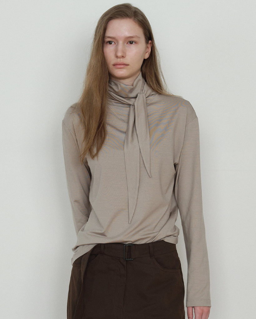 Tie T-Shirt_Ash Beige