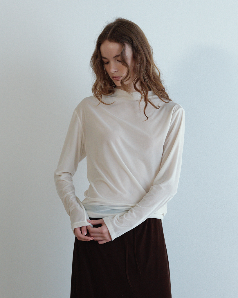 [18th] Velvet Shirring Long Sleeve Tee_3 Colors