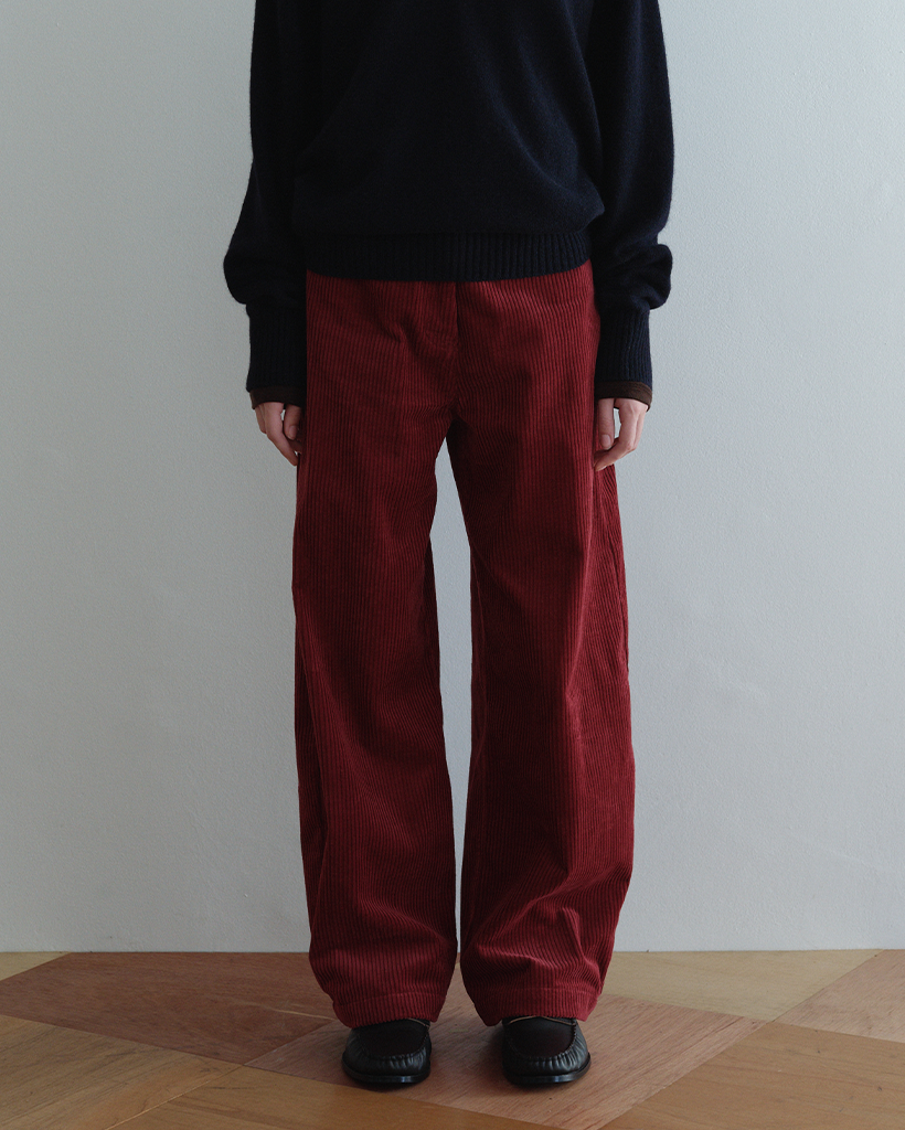 [7th] Curved Wale Corduroy Pants_Red