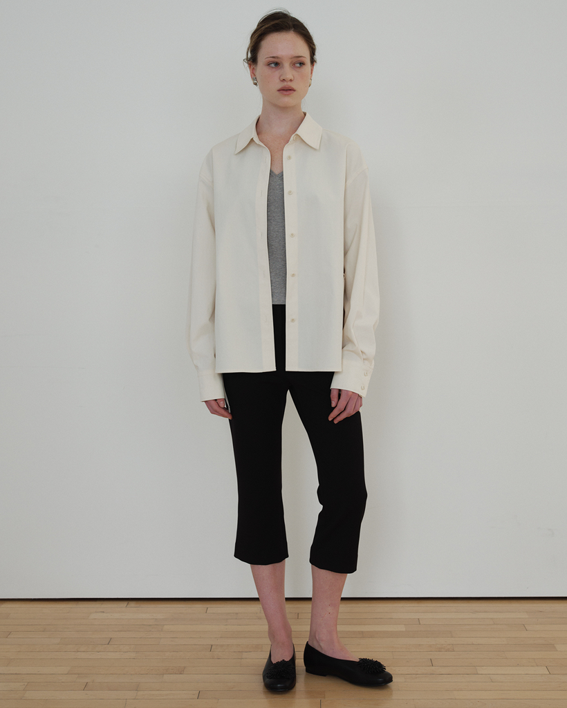 Cream String Shirt_Cream