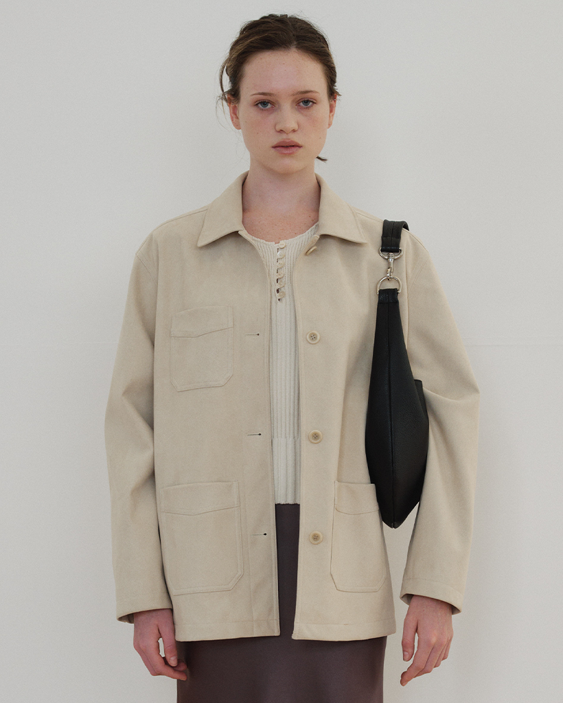 Suede Utility Jacket by Japanese Fabric