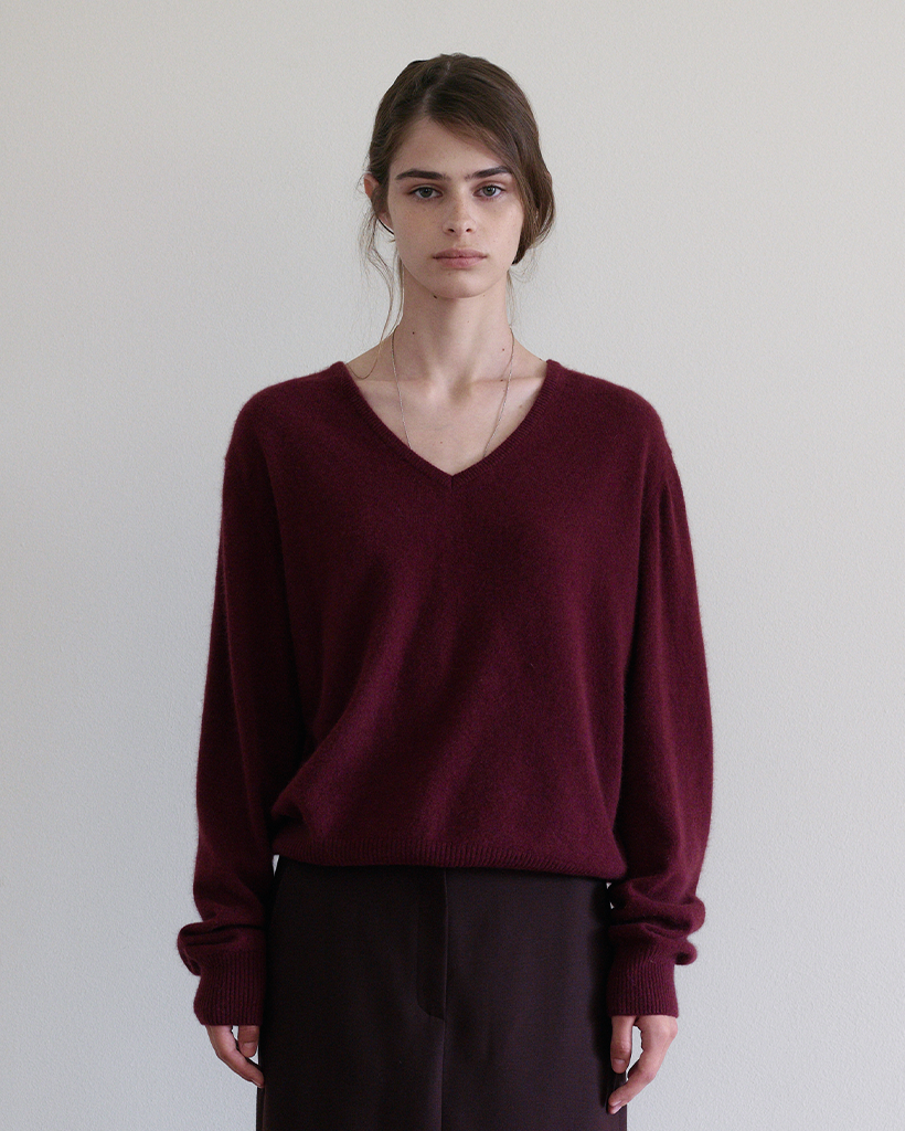 [12th] Soft Raccoon Pull Over V-Neck Knit_5 Colors