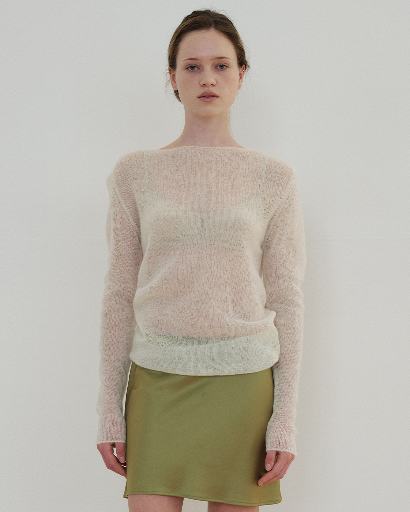 Mohair Boatneck Knit_Ivory