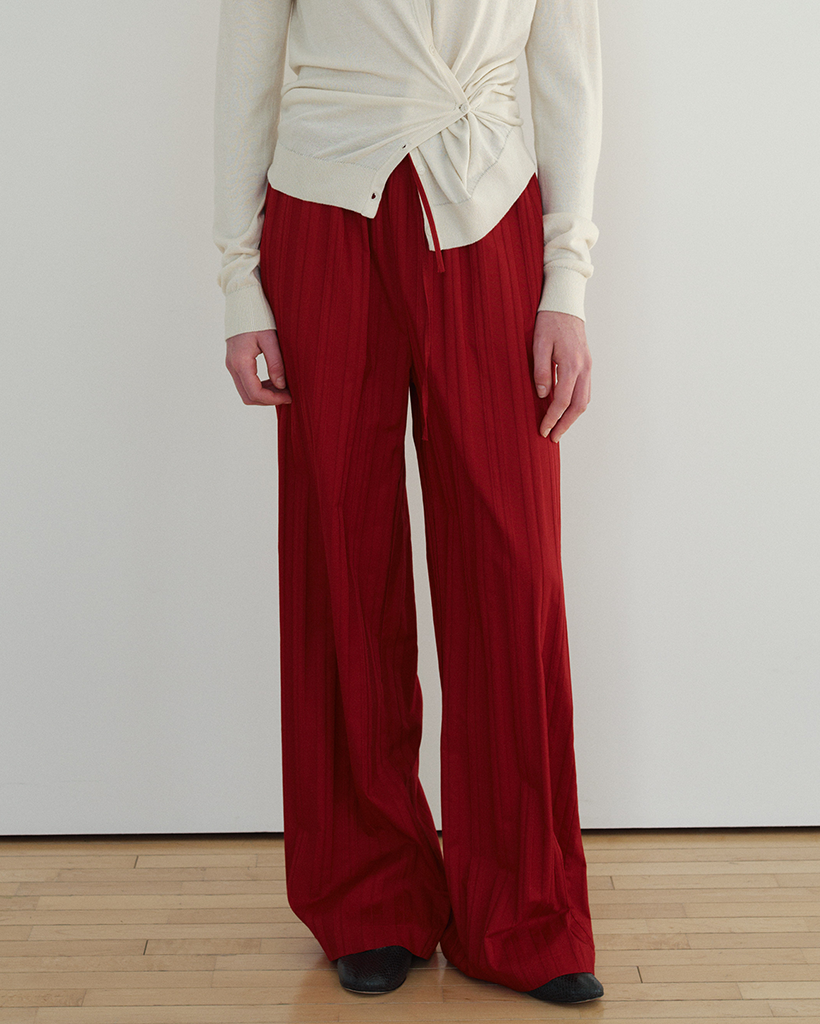 Striped Banding Pants_Red