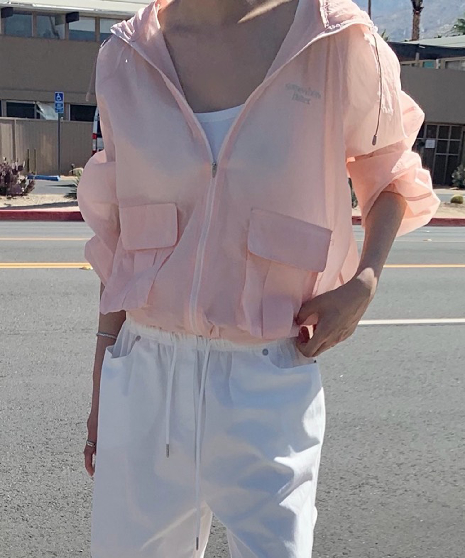 Aki Sheer Windbreaker - Light Pink