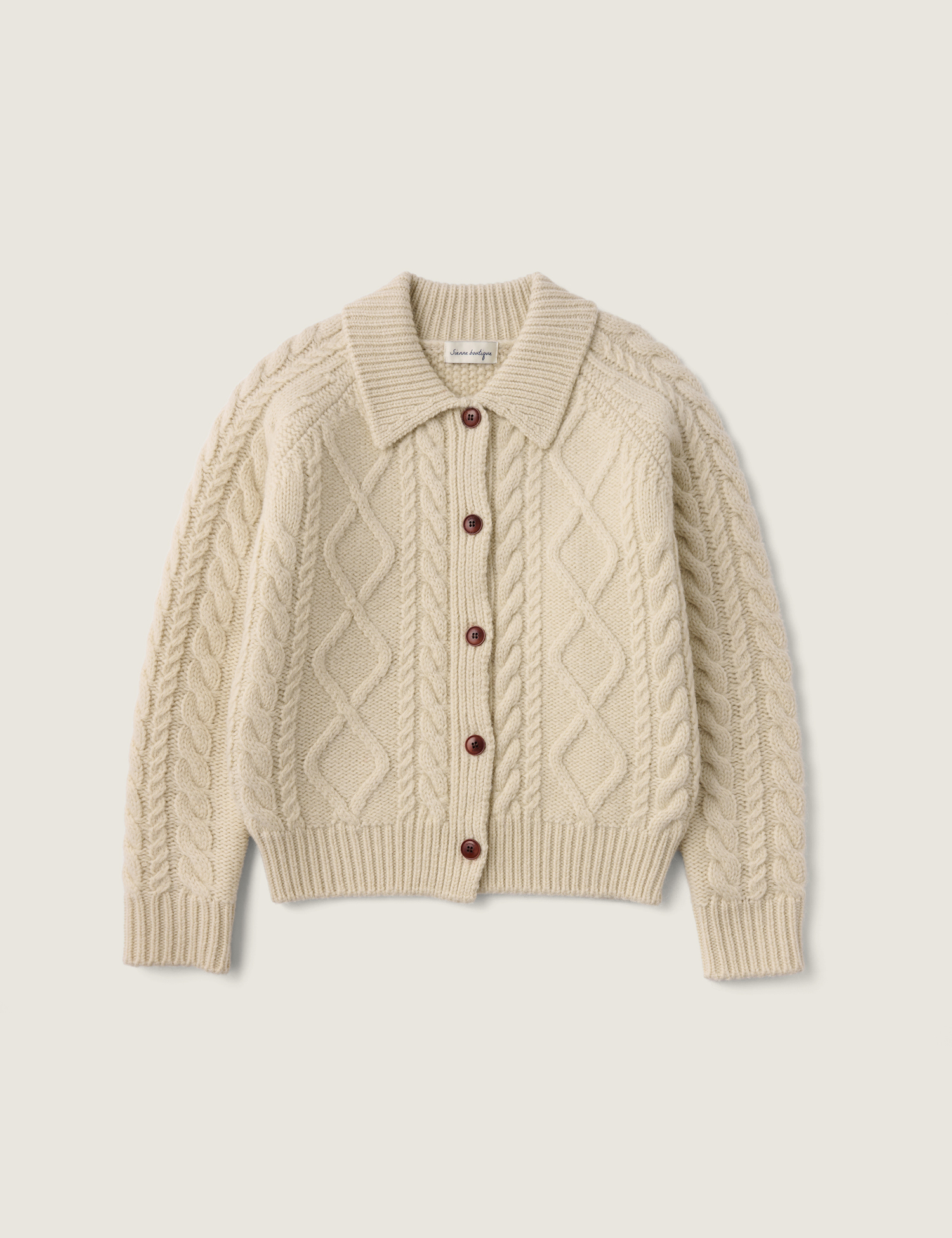 Alma Wool 100 Cardigan (Ivory)