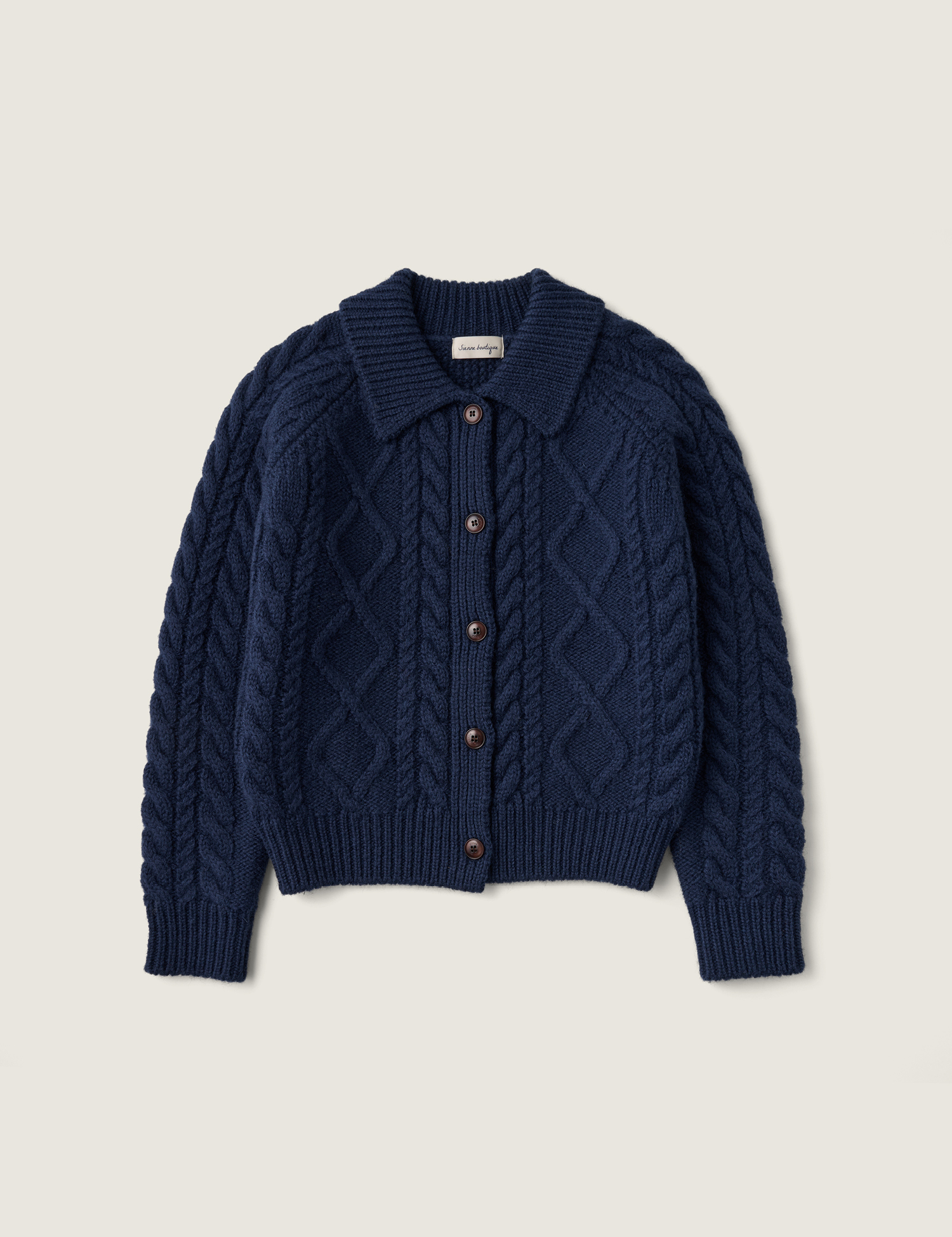 Alma Wool 100 Cardigan (Navy)
