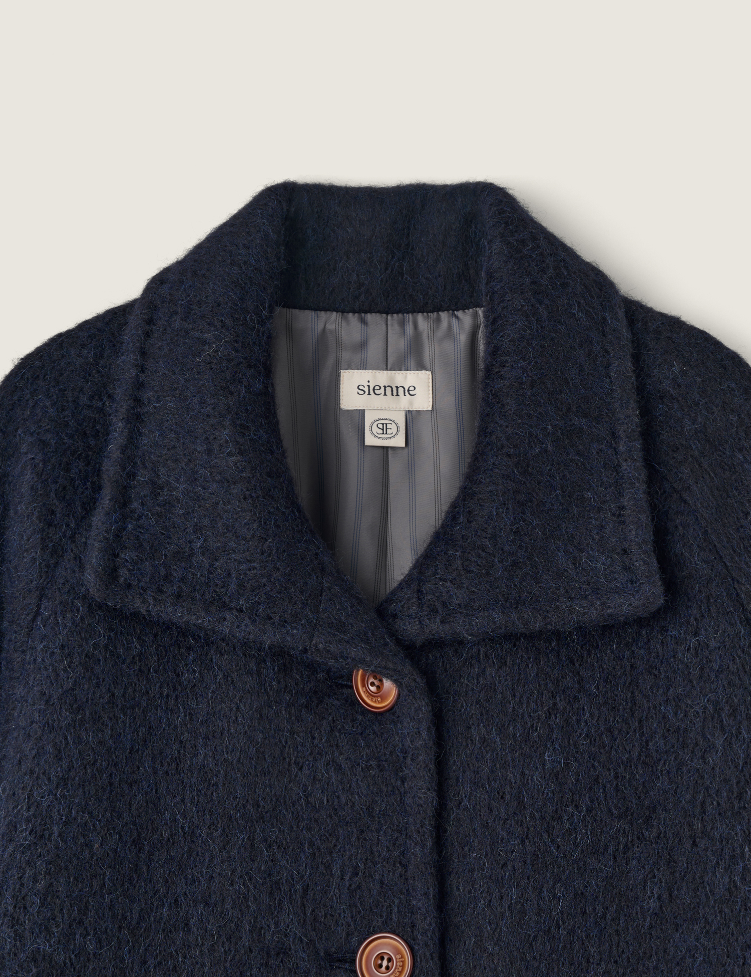 Sienne アルパカステッチコート Alpaca Stitch Coat (Brown) - sienne