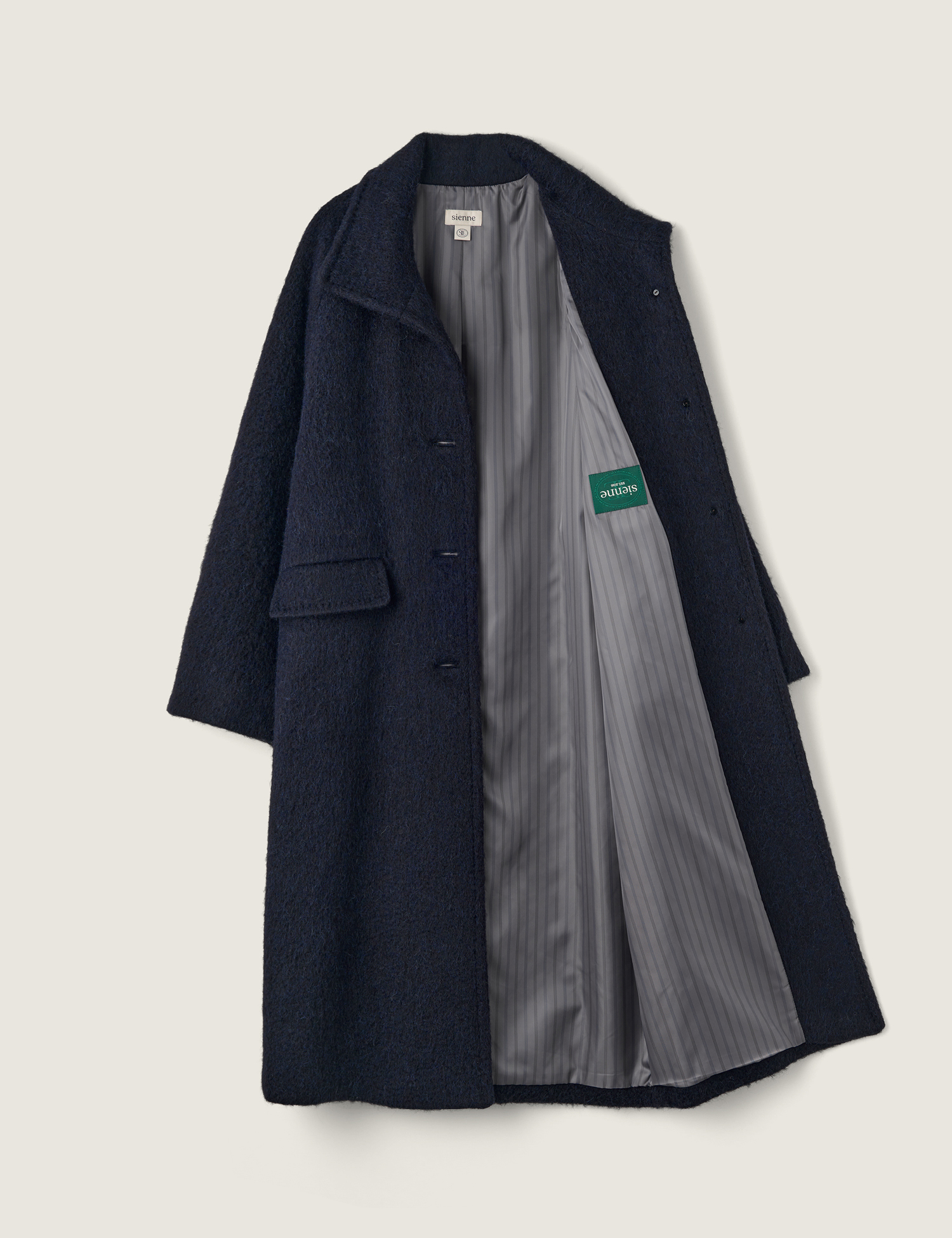 Sienne アルパカステッチコート Sienne アルパカステッチコート ORIGINAL) ハイネックフェイク