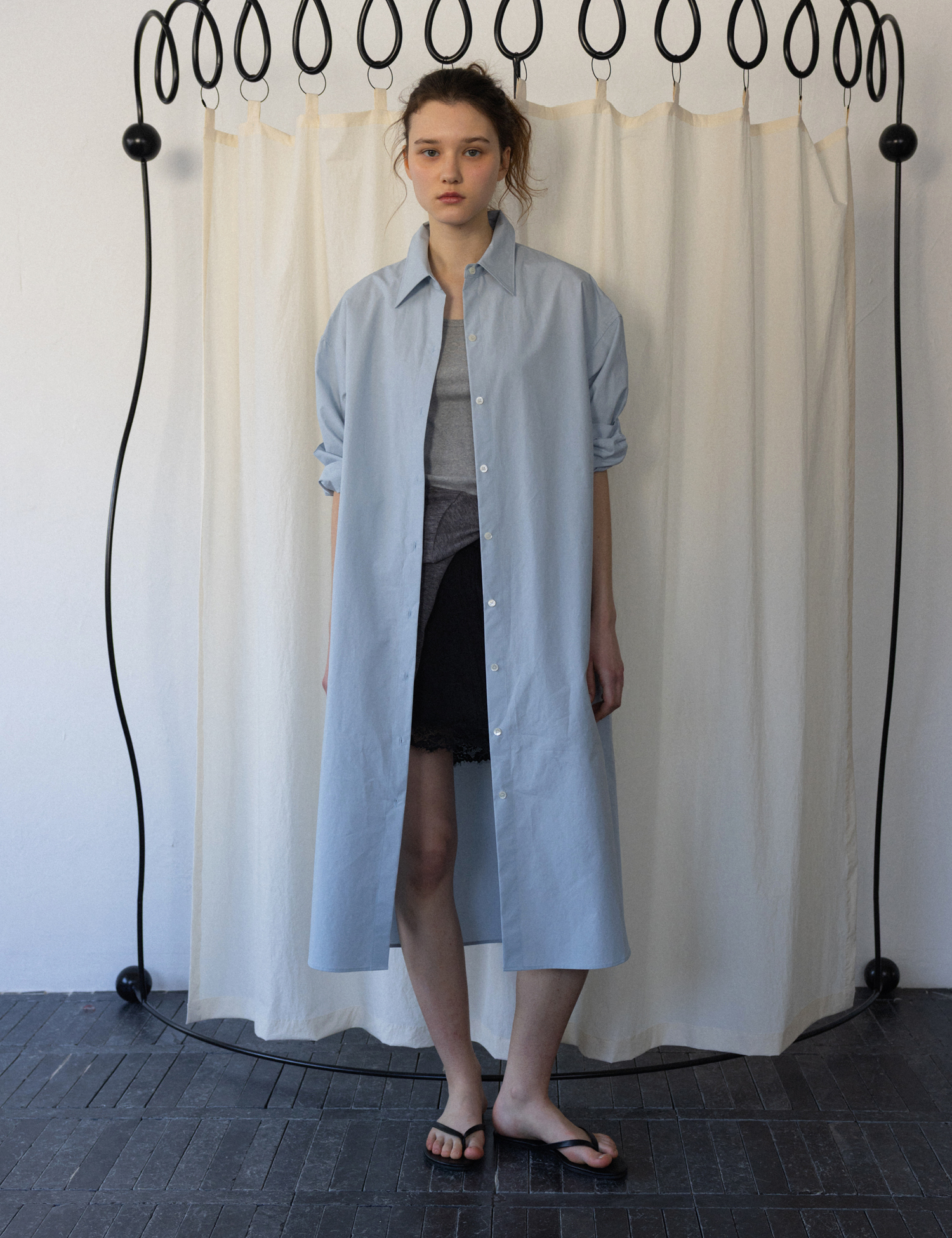 Amber Shirt Dress (Pale Blue)