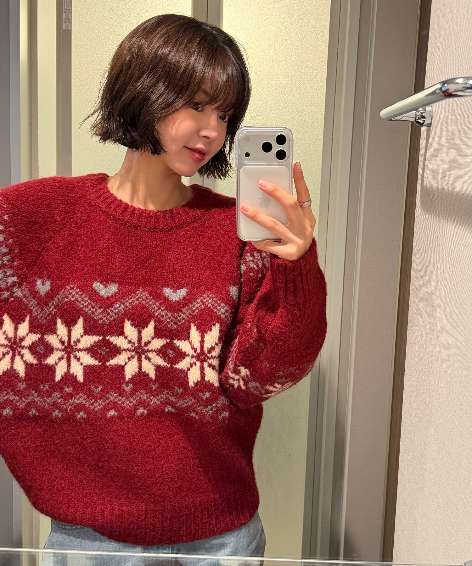 Aro Alpaca Nordic Knit - Burgundy