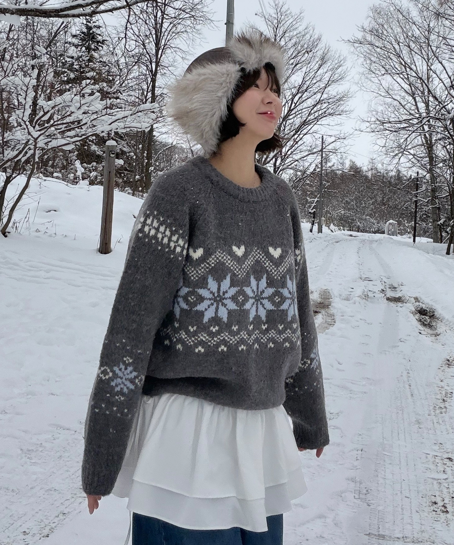 Aro Alpaca Nordic Knit - Charcoal