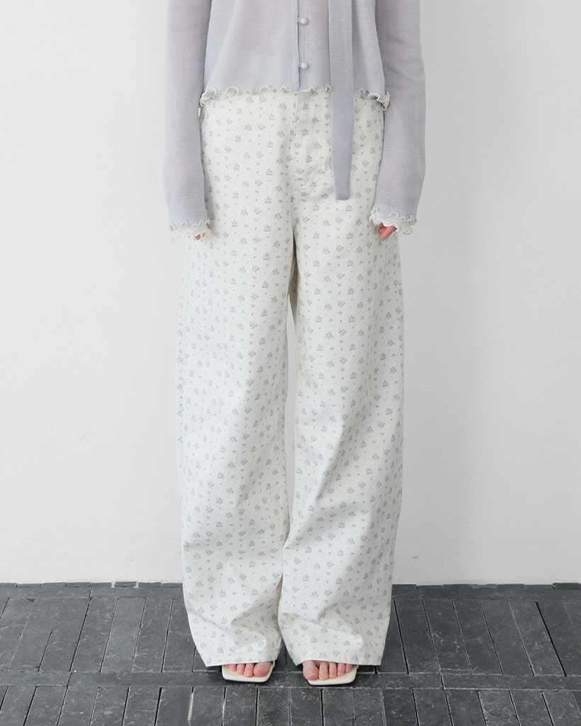 moui Flower cotton pants (IVORY)