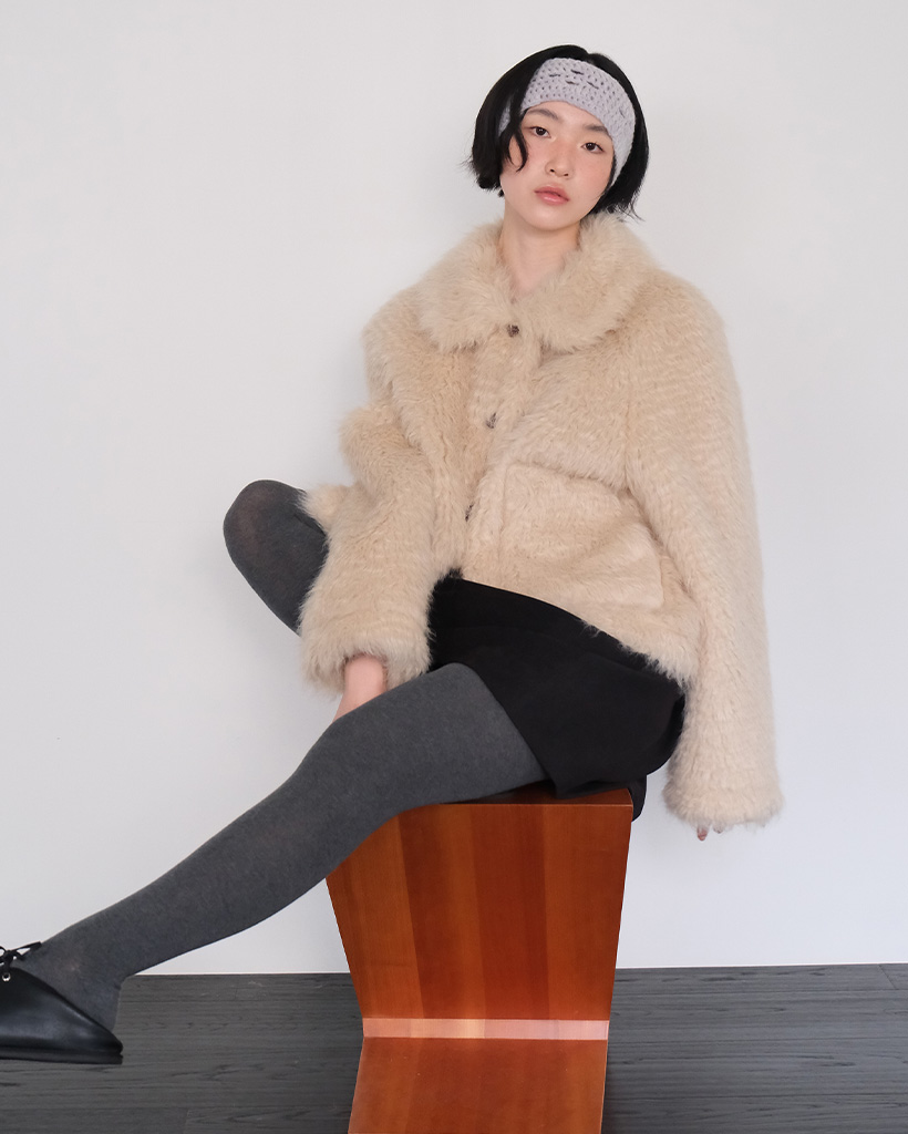 moui Shearing reversible mustang jacket (BEIGE)