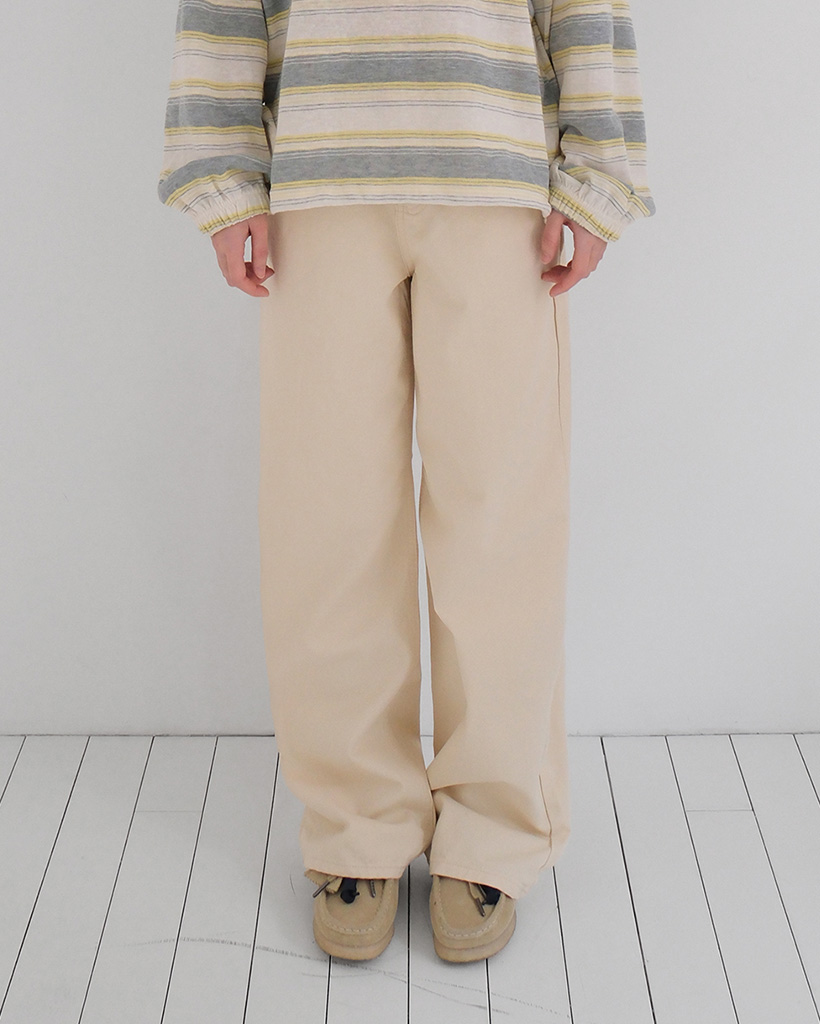 moui Straight cotton pants (BUTTER)
